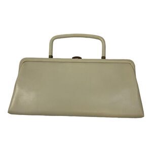 Debbie Jerome Women’s Vintage 1960's Ivory Top Handle Purse Handbag Size Small